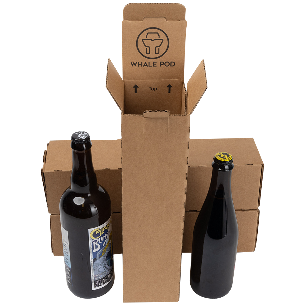 2 pack beer bottle shipping boxes 500ml 750ml