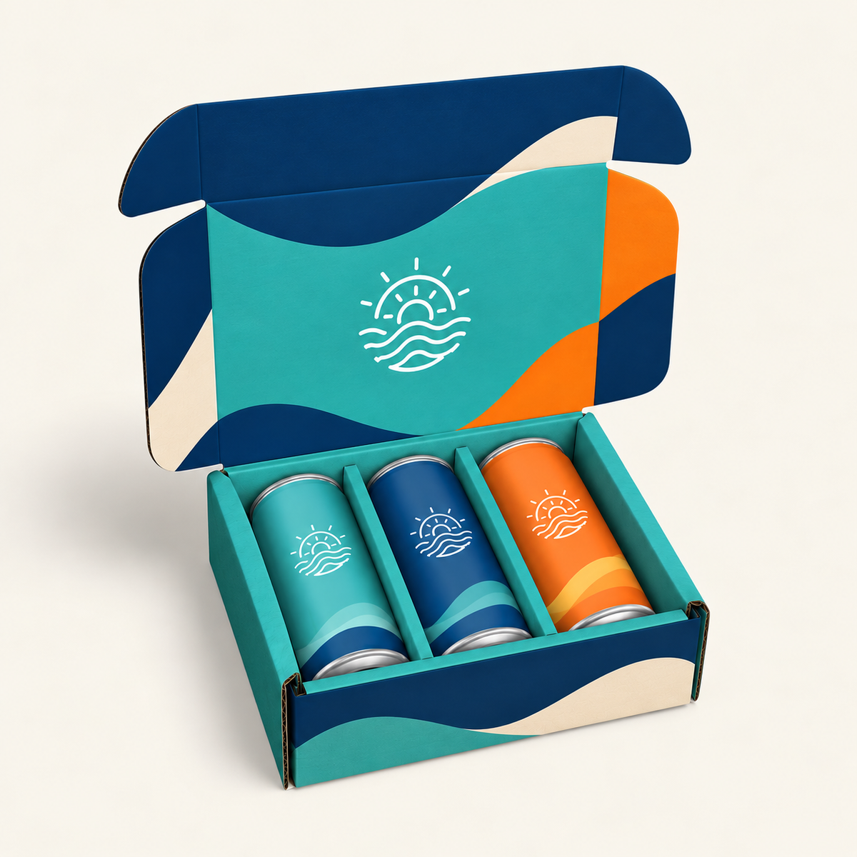 Custom Printed 3 Pack Sleek Can Unboxing Bio-Pod Whale Pod Shipper