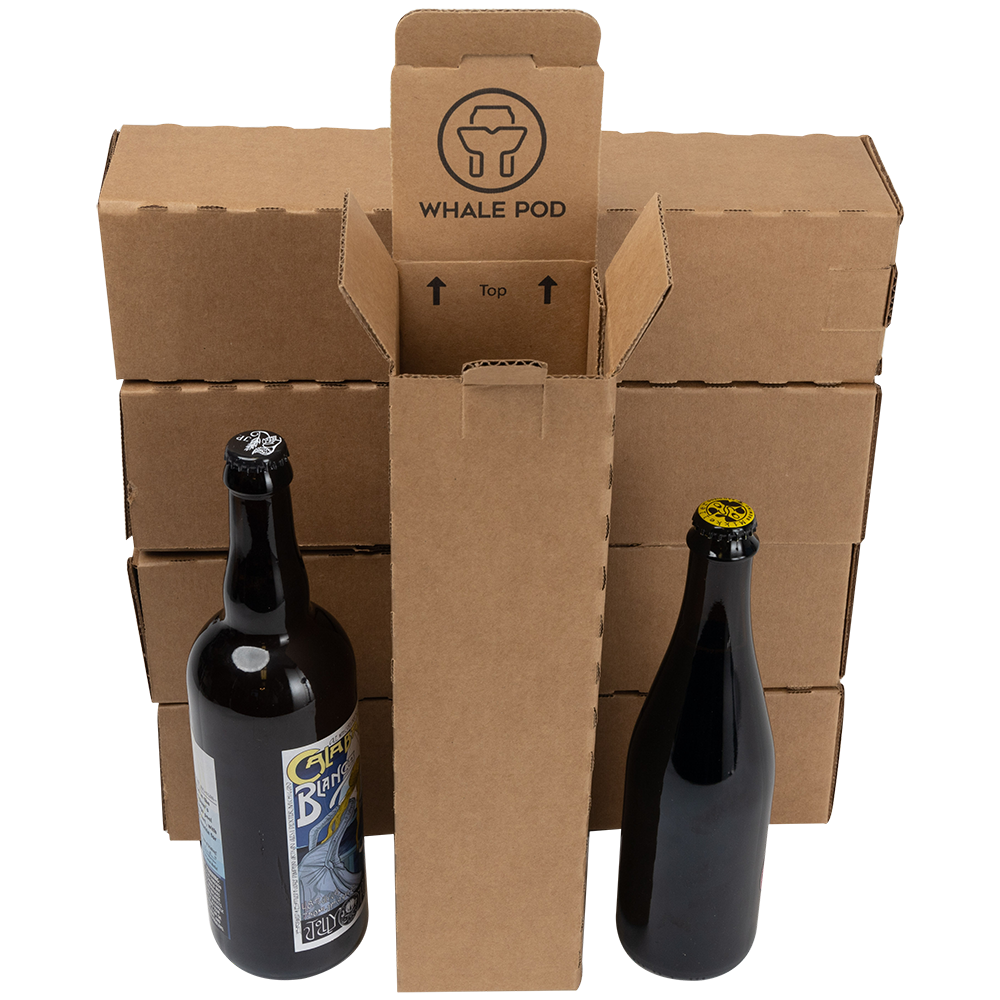 beer bottle shipping boxes 500ml 750ml 4 pack